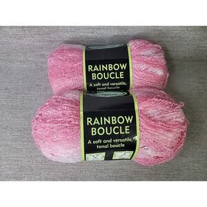Rainbow Boucle Pink & White Color 1064 Skein of Yarn by Jo-Ann Sensations NEW